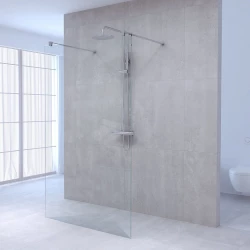 Aquadesign Minimal Doorloopdouche profielloos 140x200 cm helder glas - chroom beslag