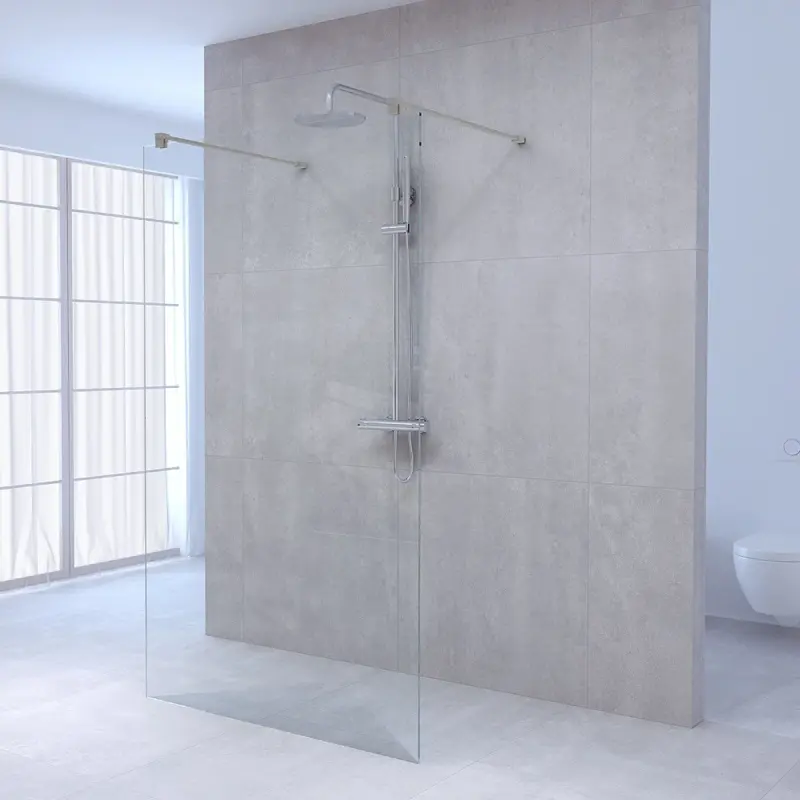 Aquadesign Minimal Doorloopdouche profielloos 120x200 cm helder glas - geborsteld rvs beslag