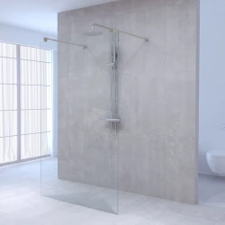 Aquadesign Minimal Doorloopdouche profielloos 140x200 cm helder glas - geborsteld rvs beslag