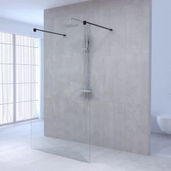 Aquadesign Minimal Doorloopdouche profielloos 120x200 cm helder glas - zwart beslag