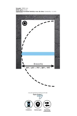 Aquadesign Minimal douchedeur 60x200cm profielloos - chroom beslag