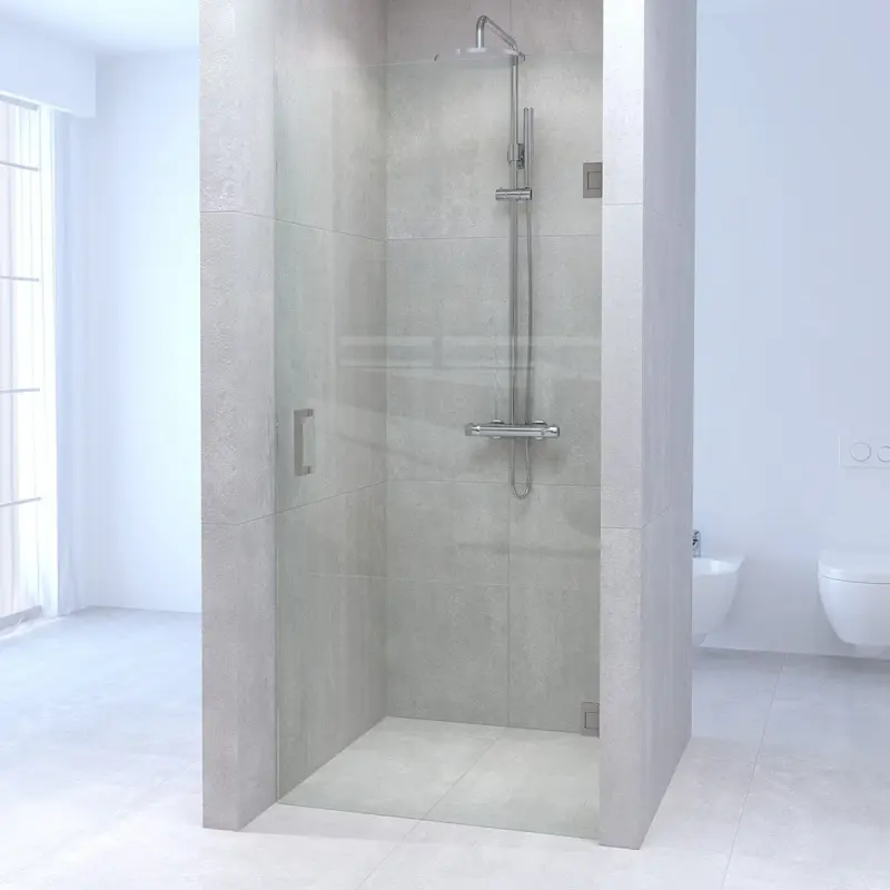Aquadesign Minimal douchedeur 100x200cm profielloos -  geborsteld rvs beslag