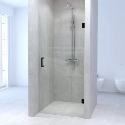 Aquadesign Minimal douchedeur 90x200cm profielloos -  zwart beslag