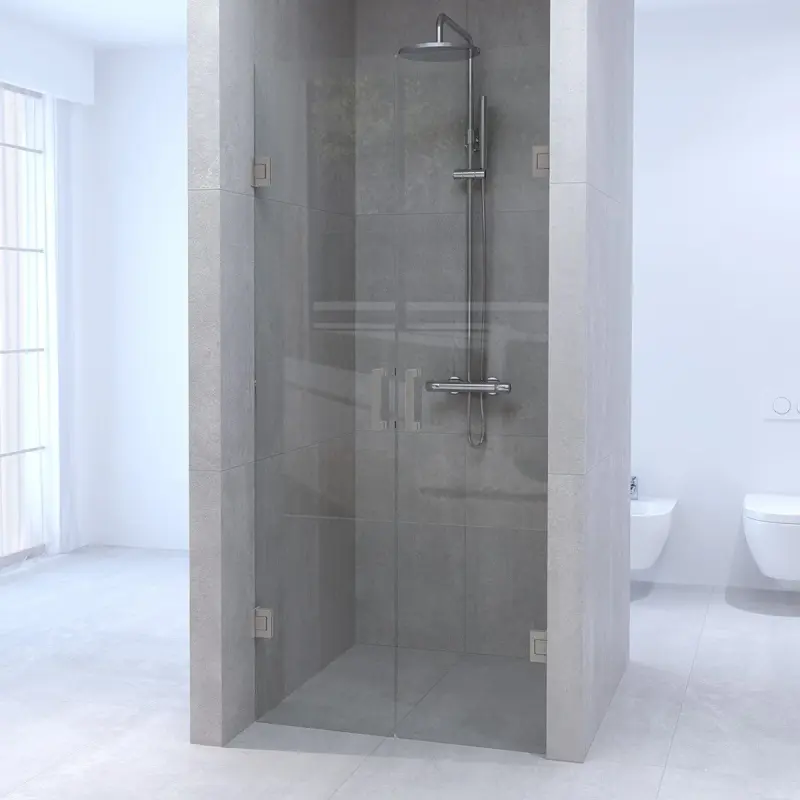 Aquadesign Minimal Pendeldeur 80x200 cm helder glas - geborsteld rvs beslag