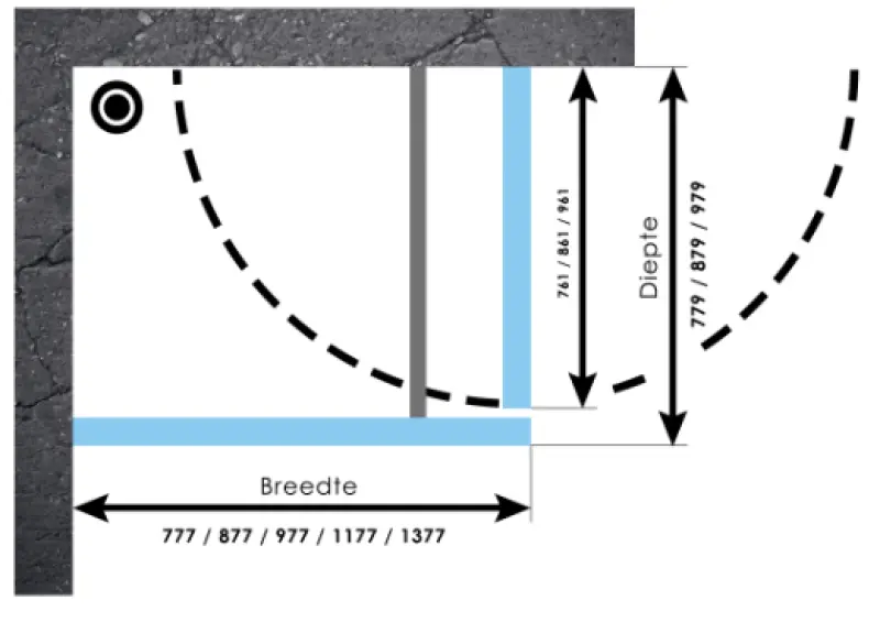 Flavio Acier douchecabine hoekopstelling chroom beslag 120x80cm profielloos