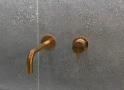 Waterevolution Flow inbouw wastafelkraan PVD Geborsteld Koper met uitloop 25cm T116CPE-25