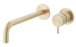 Waterevolution Flow Inbouw Wastafelkraan PVD Witte Goud met uitloop 21 cm T116BWGE-21