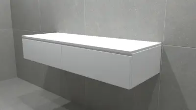 TopLine Amsterdam MAATWERK badmeubel MDF gelakt met lades naast elkaar en topblad