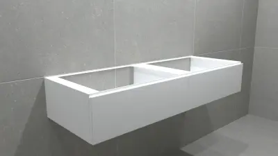 TopLine Amsterdam MAATWERK badmeubel MDF gelakt met greeploze lades naast elkaar