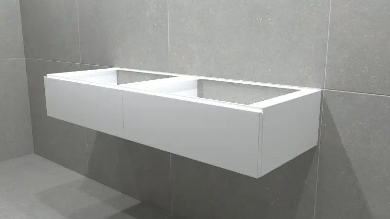 TopLine Amsterdam MAATWERK badmeubel MDF gelakt met greeploze lades naast elkaar