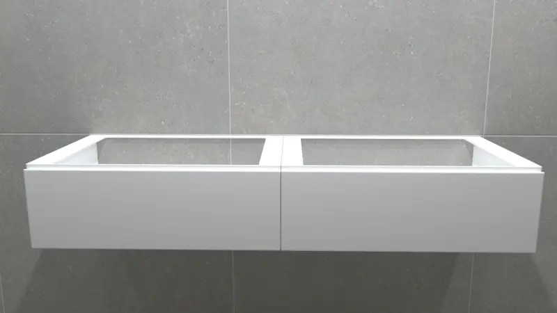 TopLine Amsterdam MAATWERK badmeubel MDF gelakt met greeploze lades naast elkaar