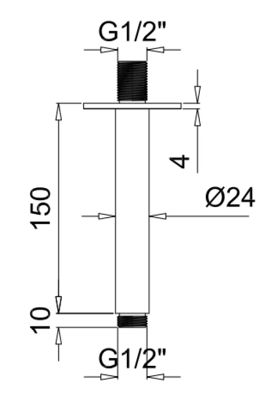 SB Rubinetterie Universale  plafond douche arm rond 15cm kleur chroom1208946682