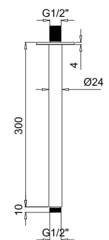 SB Rubinetterie Universale plafond douche arm rond 30cm kleur chroom 1208946683