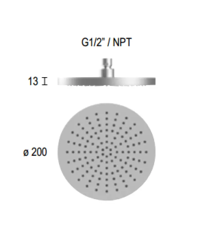SB Round 316 Regendouche hoofddouche 20 cm PVD goud 1208946726