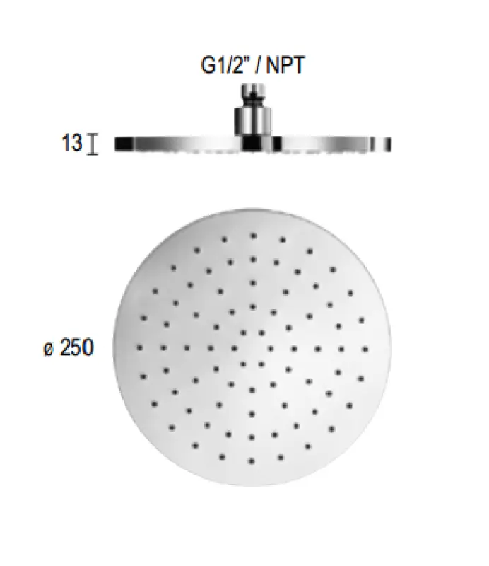 SB Rubinetterie Regendouche Eco Air waterbesparende hoofddouche 25 cm metaal mat wit 1208946741