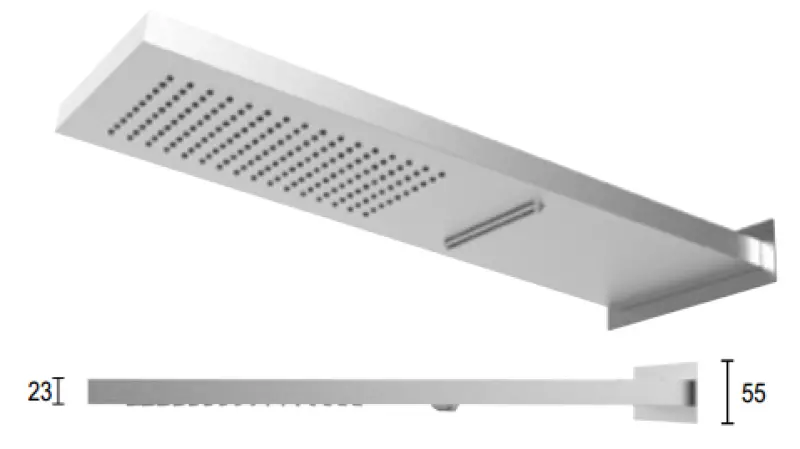 SB Square Regendouche met muuraansluiting en waterval douche kleur mat zwart 1208946757