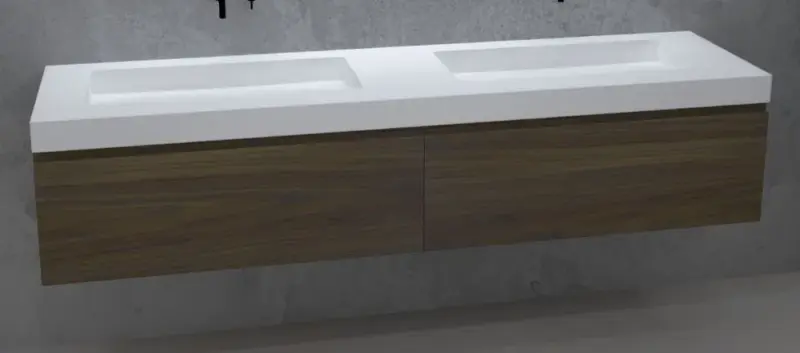 TopLine Amsterdam massief eiken badmeubel 120x50x35cm kleur havanna