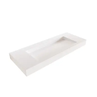 Solid-S Avon solid surface vrijhangende wastafel 230x46x10cm mat wit 1208946961