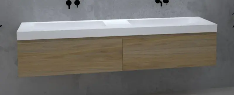 TopLine Amsterdam massief eiken badmeubel 140x50x35cm kleur natural 1208946981