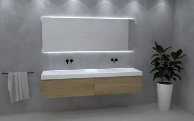 TopLine Amsterdam massief eiken badmeubel 180x50x35cm kleur Natural 1208946989