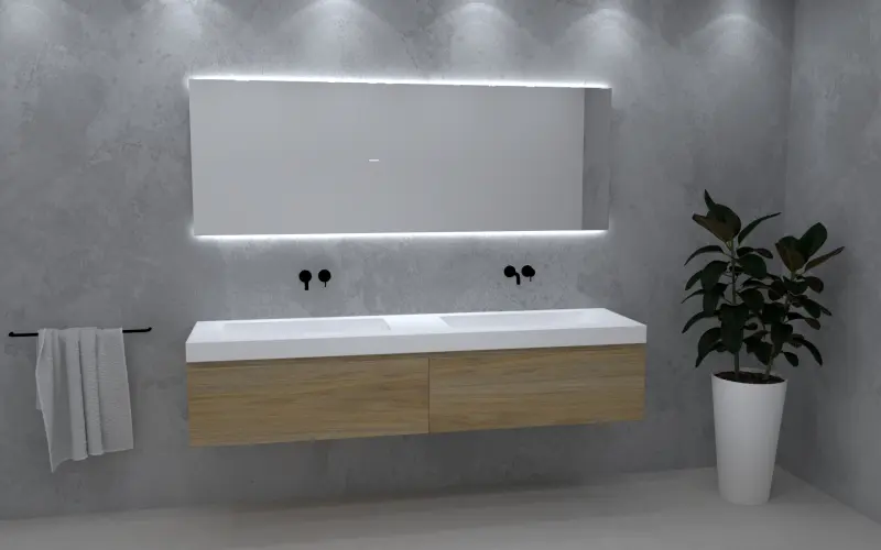 TopLine Amsterdam massief eiken badmeubel 180x50x35cm kleur Natural 1208946989