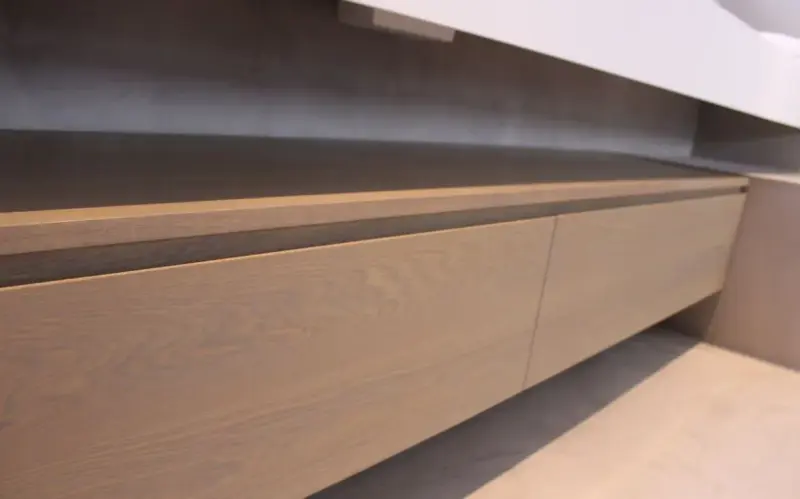 TopLine Utrecht massief eiken badmeubel 200x50x35cm met topblad kleur Dark Oak - 2 lades 1208947066