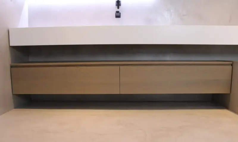 TopLine Utrecht massief eiken badmeubel 150x50x35cm met topblad kleur Havanna - 2 lades 1208947085