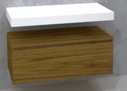 TopLine Utrecht massief eiken badmeubel 70x50x35cm met topblad kleur Dark Oak - 1 lade 1208947144