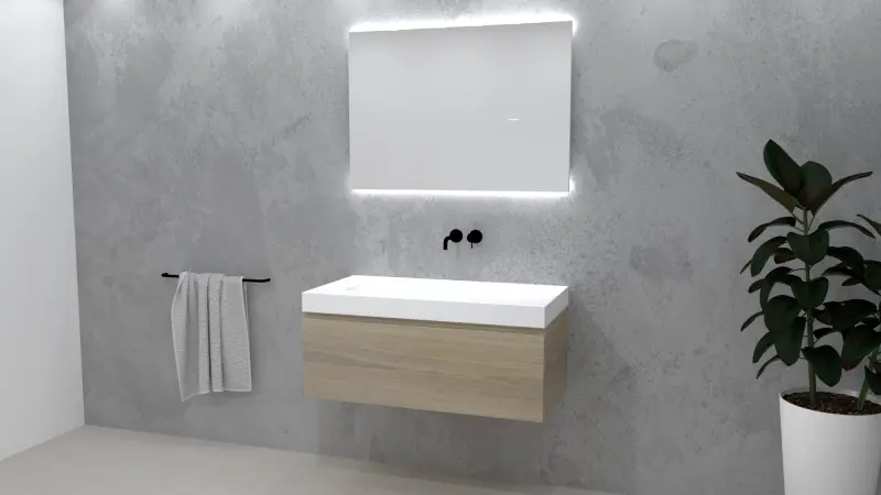 TopLine Amsterdam massief eiken badmeubel 70x50x35cm kleur Smoke - 1 lade 1208947174