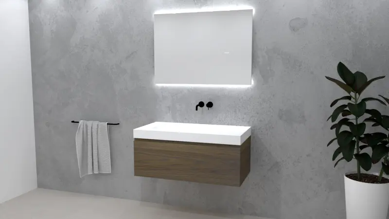 TopLine Amsterdam massief eiken badmeubel 80x50x35cm kleur Havanna - 1 lade 1208947195