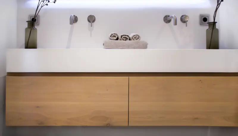 TopLine Amsterdam massief eiken badmeubel 250x50x60cm kleur Havanna - 4 lades - 1208947258