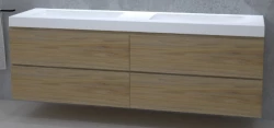 TopLine Amsterdam massief eiken badmeubel 300x50x60cm kleur Natural - 4 lades - 1208947290