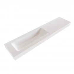Solid-S Miami Medium solid surface vrijhangende wastafel 180x46x12cm mat wit - 1 wasbak links 1208947437