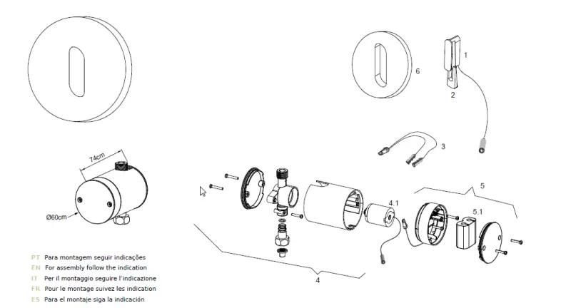 Waterevolution Flow inbouw wastafel infrarood sensor op batterijen mat wit T118EBBR
