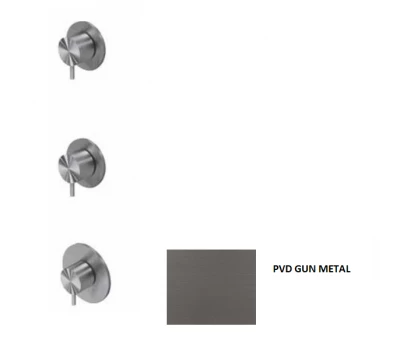 Waterevolution Flow inbouw douchethermostaat met 2 stopkranen gun metal 1208948847