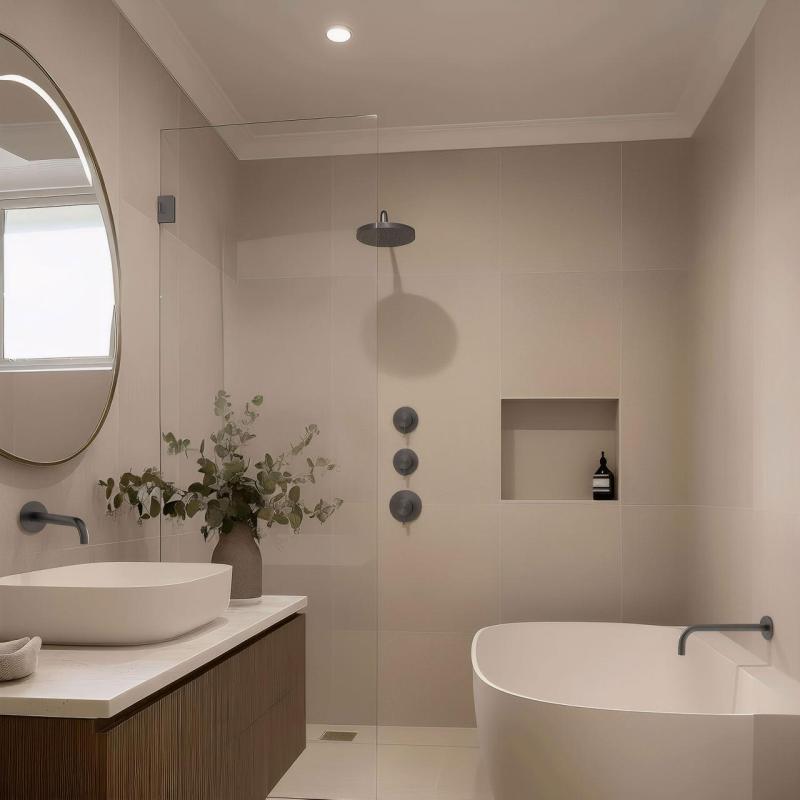 Waterevolution Flow inbouw douchethermostaat met 2 stopkranen gun metal 1208948847