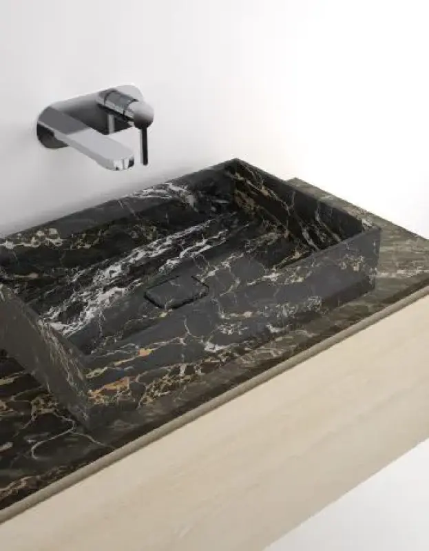 TopLine C1 badmeubelset met wastafel portoro marmer mat gelakt - 2 lades - 160x45x50cm