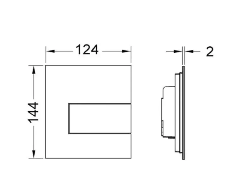 TECEsquare II metaal Urinoir-bedieningsplaat Wit