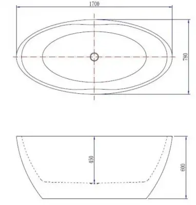 Aquadesign Nice vrijstaand ligbad 170x78cm acryl mat wit