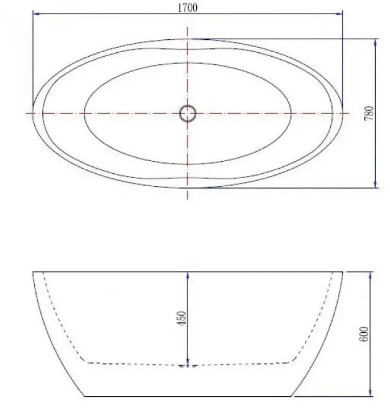 Aquadesign Nice vrijstaand ligbad 170x78cm acryl mat wit