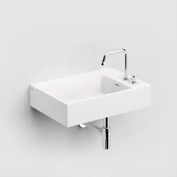 Clou Flush wastafel 60cm met 5 voorbewerkte kraangaten aluite
