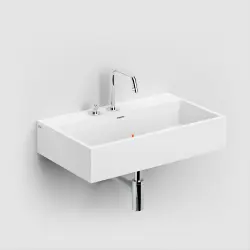 Clou Wash Me wastafel 70cm zonder plug aluite hoogte 14 cm.