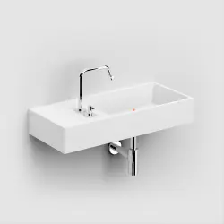 Clou Wash Me wastafel 75cm met kraanbank links aluite