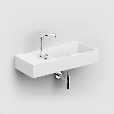 Clou Wash Me wastafel 75cm met kraanbank links aluite