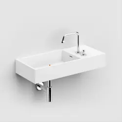 Clou Wash Me wastafel 75cm met kraanbank rechts aluite