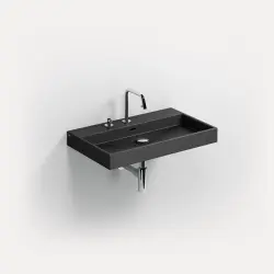 Clou Wash Me wastafel 70cm zonder plug mat zwart keramiek