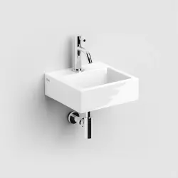Clou Flush 1 fontein 28cm met kraangat met plug wit keramiek
