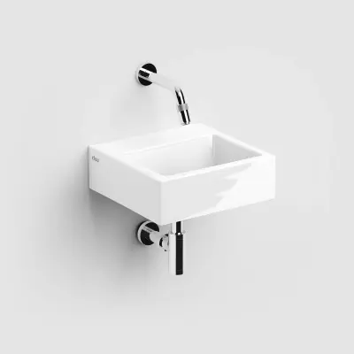 Clou Flush 1 fontein 28cm zonder kraangat met plug wit keramiek