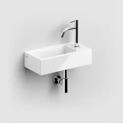 Clou Flush 3 fontein 36cm met kraangat rechts wit keramiek