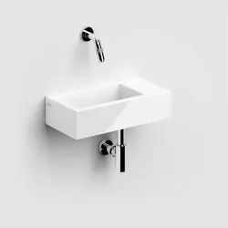 Clou Flush 3 fontein 36cm zonder kraangat rechts wit keramiek